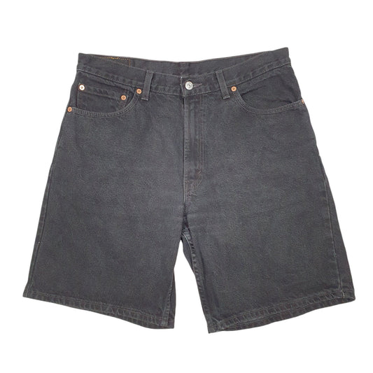Mens Black Levis Denim Jeans Jorts 550 Relaxed Baggy Denim Shorts
