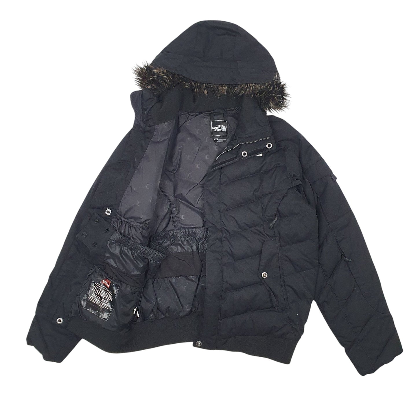 Womens Black The North Face RECCO Sking Goose Down  Coat