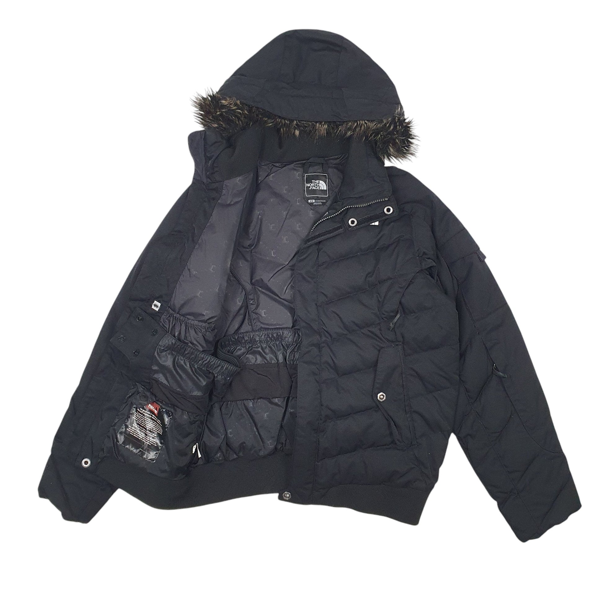 Womens Black The North Face RECCO Sking Goose Down  Coat