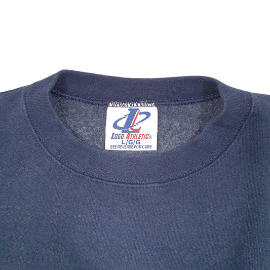 Mens Navy Logo Athletic Vintage NFL Dallas Cowboys American Football Made In U.S.A Crewneck Jumper