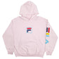 Mens Pink Fila Spellout Hoodie Jumper
