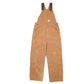 Womens Tan Carhartt Carpenter Double Knee Insulated Thermal Dungaree Trousers