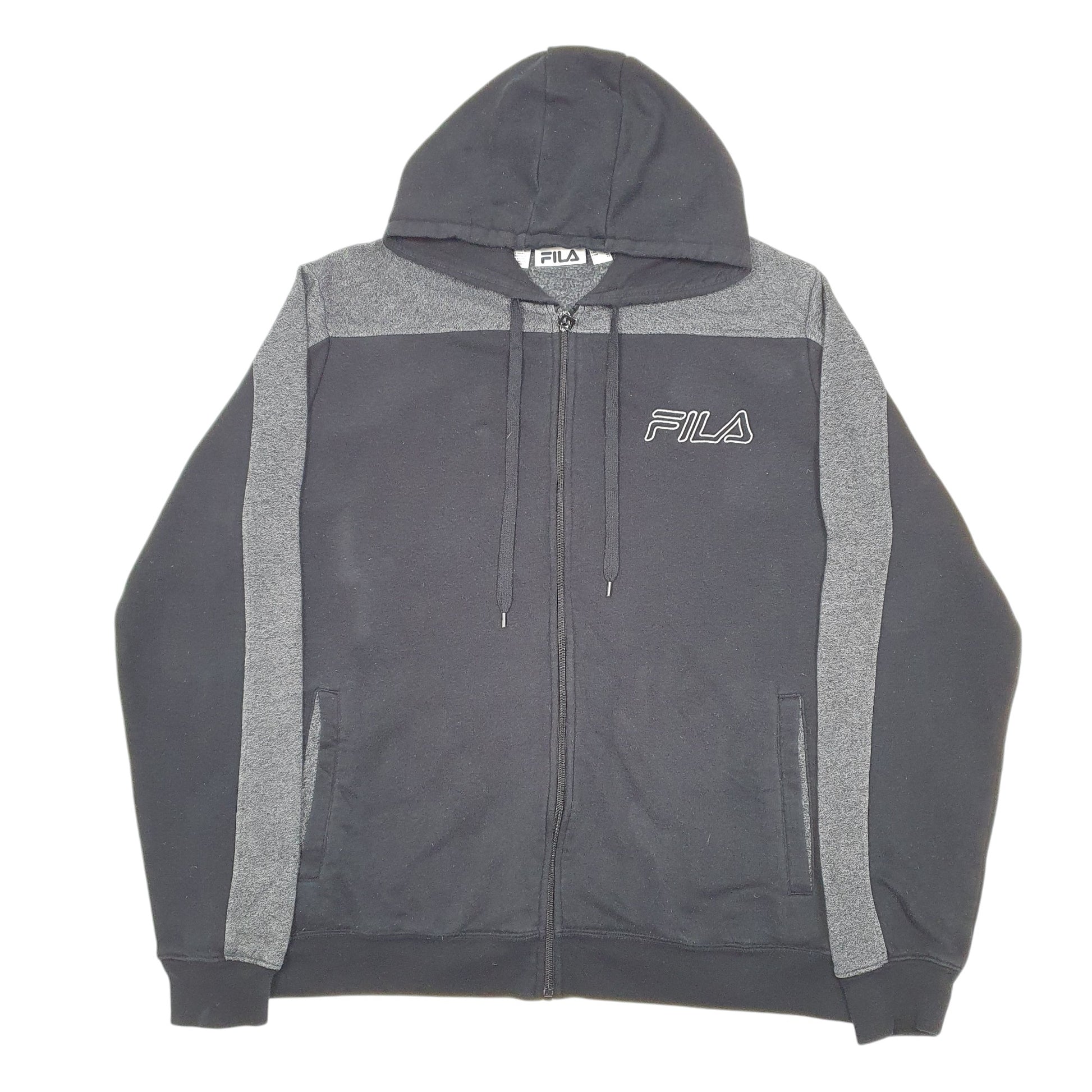 Womens Black Fila Hoodie Full Zip Jumper
