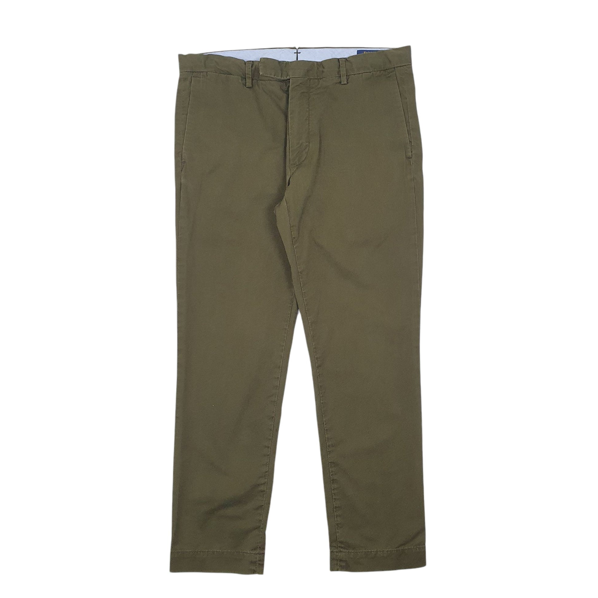 Mens Green Polo Ralph Lauren Stretch Slim Fit Chino Trousers