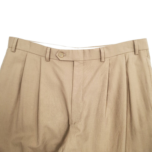 Mens Beige Ralph Lauren Pleated Chino Trousers