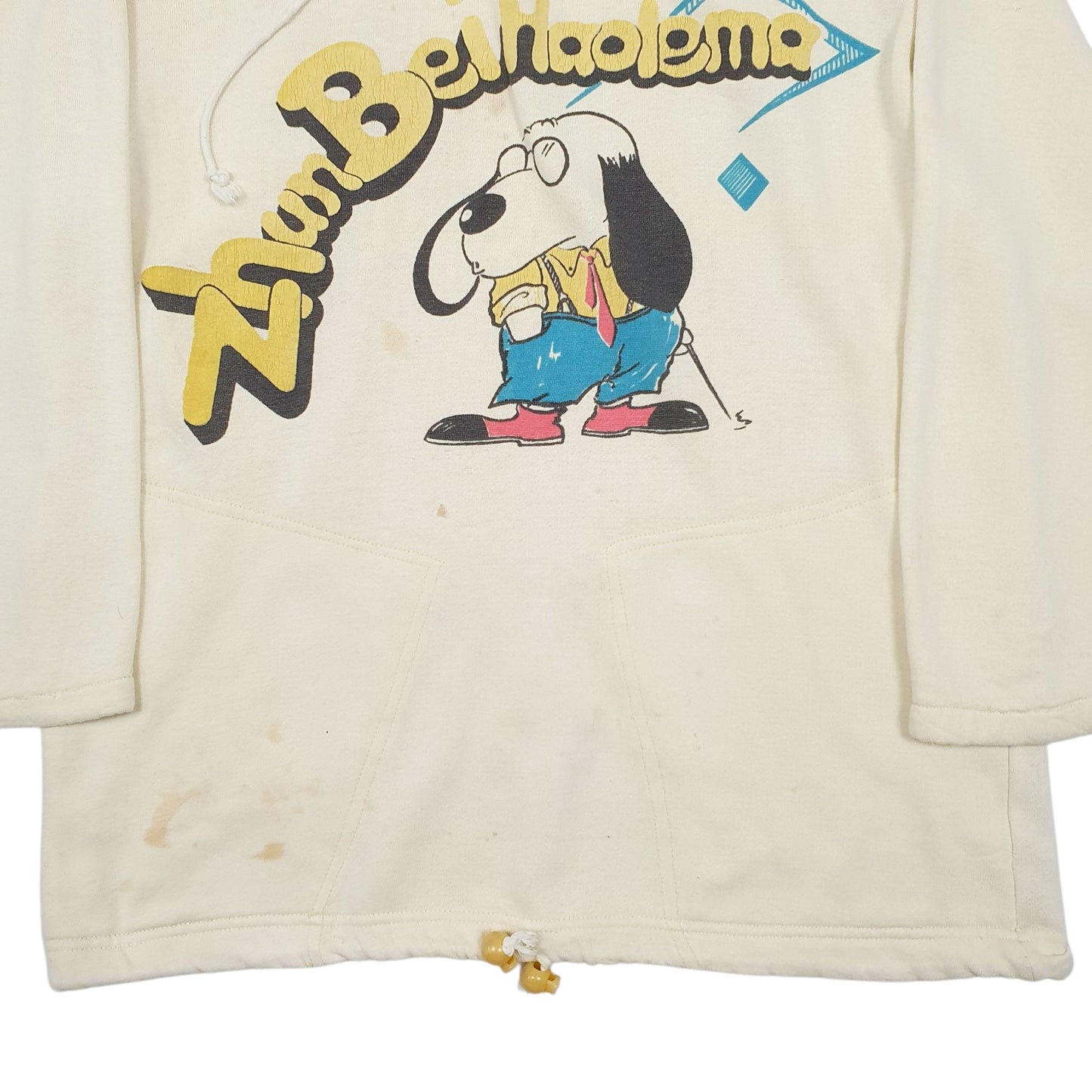 Mens Cream Unbranded Vintage Full Zip Jumper