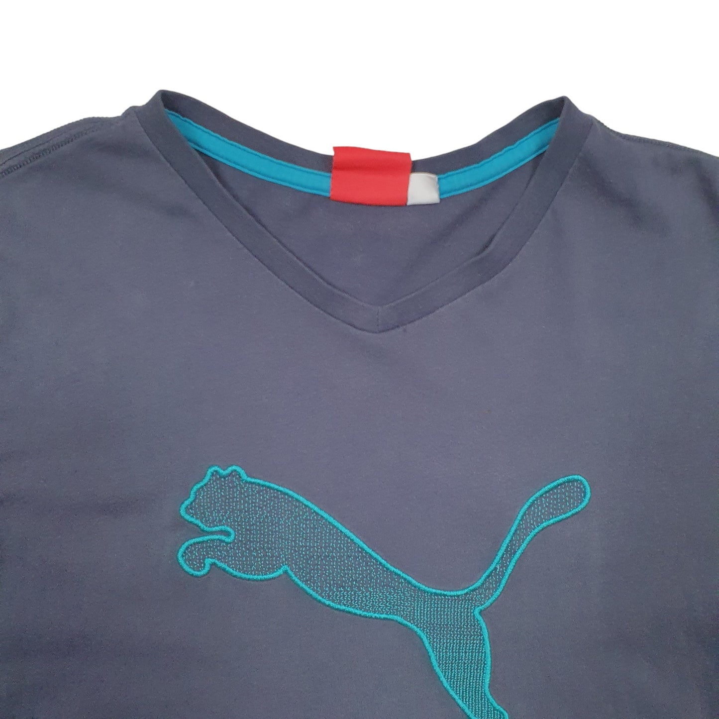 Mens Grey Puma Spellout Short Sleeve T Shirt