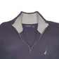 Mens Grey Nautica Knit Quarter Zip Jumper