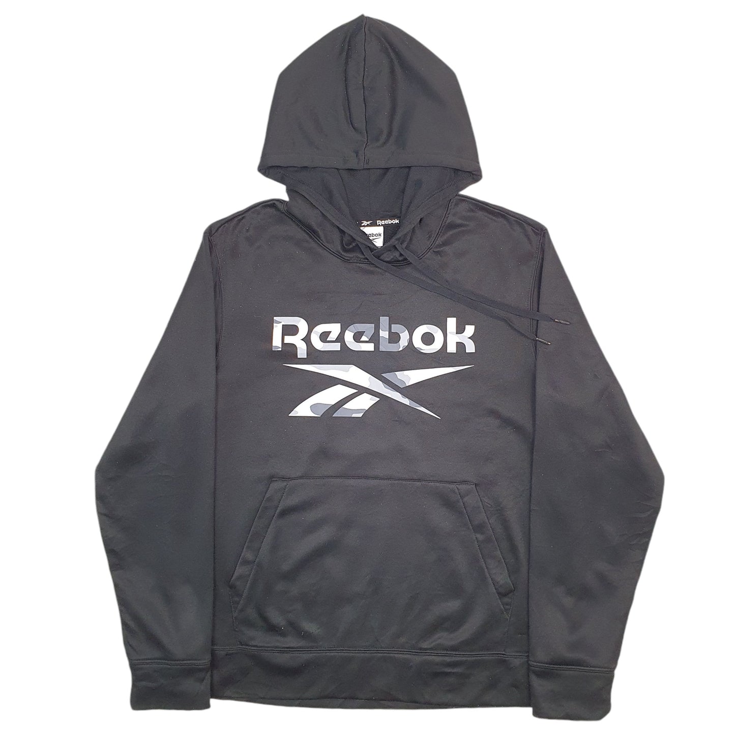 Mens Black Reebok Spellout Hoodie Jumper