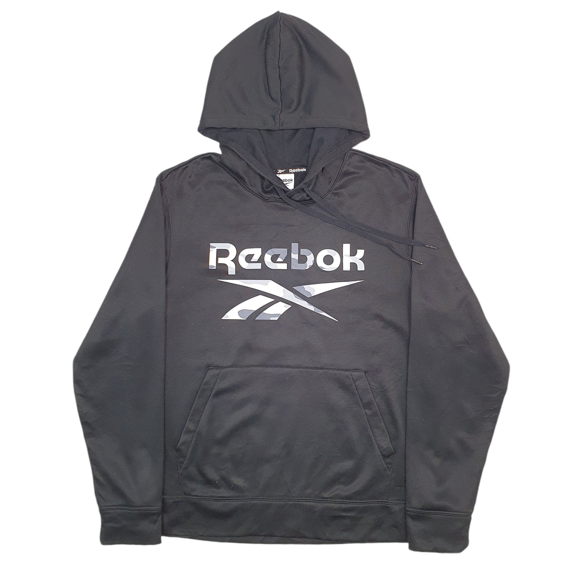 Mens Black Reebok Spellout Hoodie Jumper