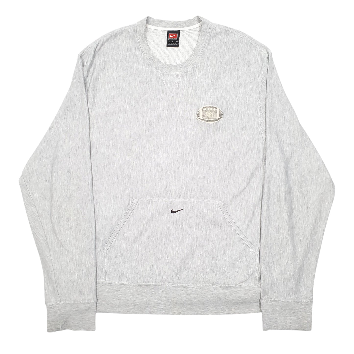Mens Grey Nike Vintage Team 2000s American Football Crewneck Jumper