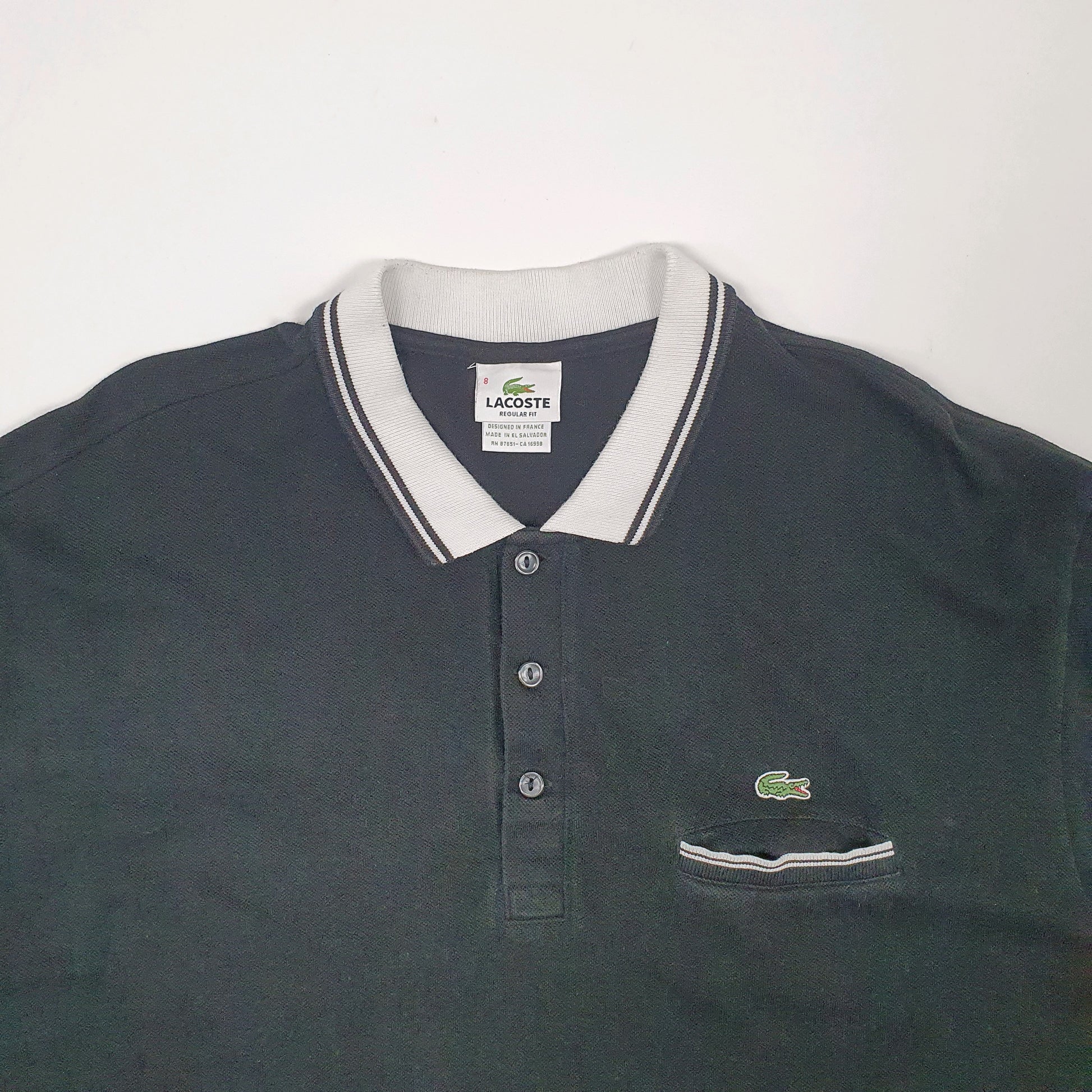 Mens Black Lacoste  Short Sleeve Polo Shirt