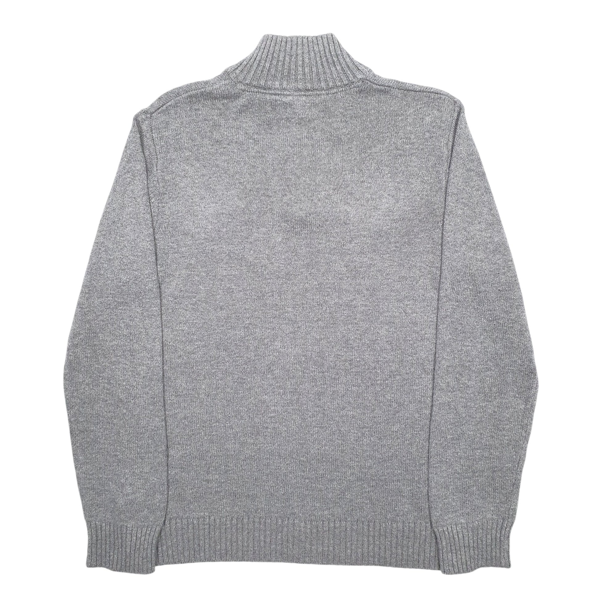 Mens Grey Nautica Knit Quarter Zip Jumper