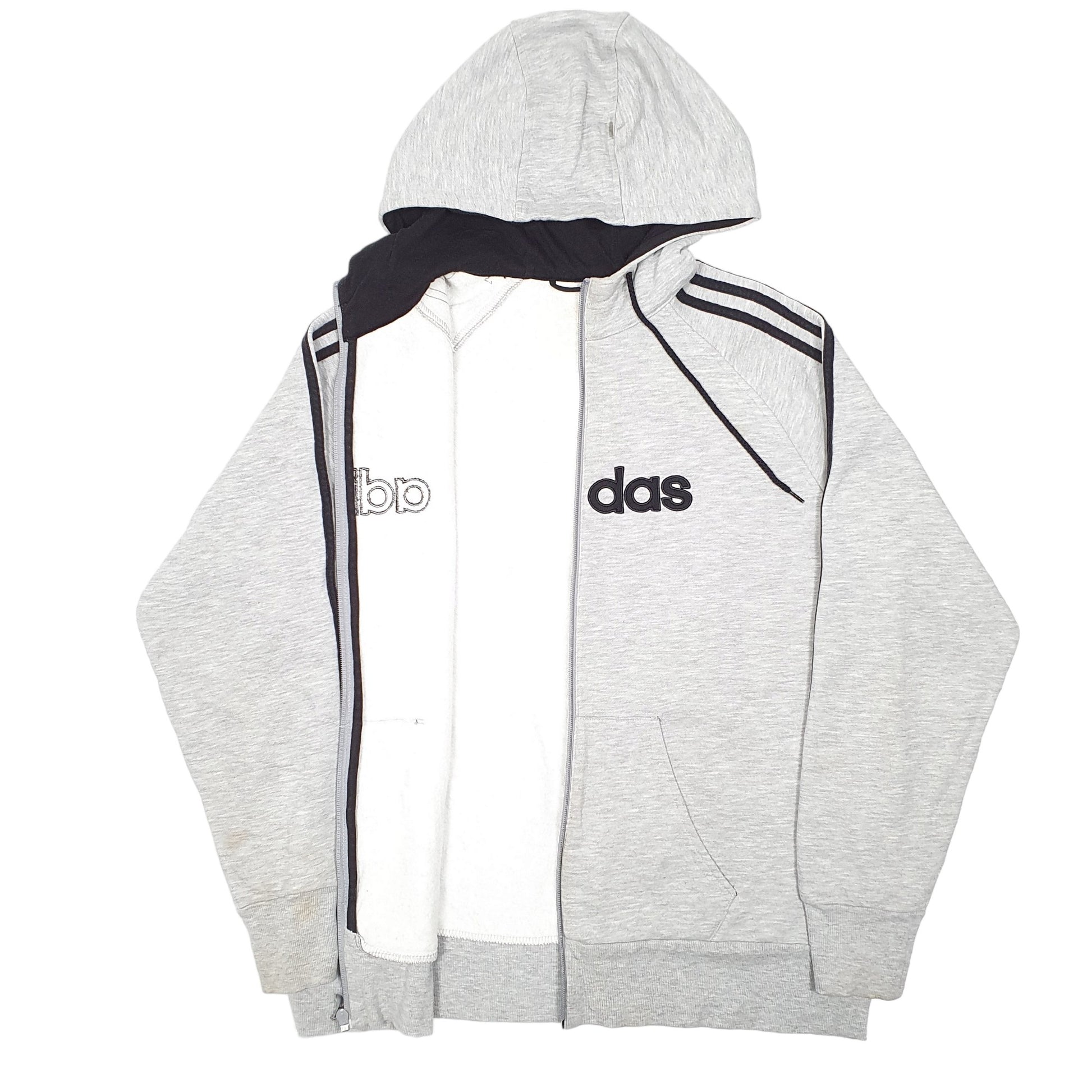 Mens Grey Adidas Hoodie Full Zip Jumper