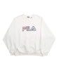 Mens White Fila Spellout Crewneck Jumper