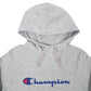 Mens Grey Champion Spellout Hoodie Jumper