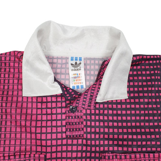Mens Pink Adidas Vintage 90s Football Jersey Retro Long Sleeve T Shirt