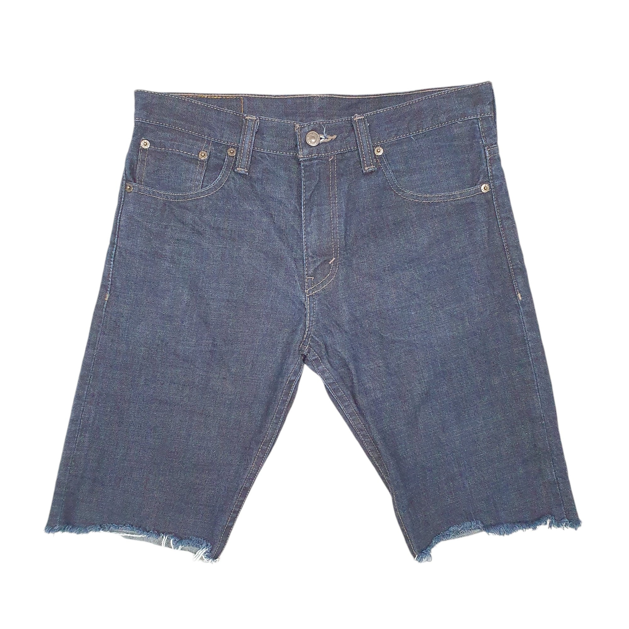 Mens Levis Blue Denim Denim Jeans Jorts 520 Tapered Cut Offs Shorts Bundl Clothing