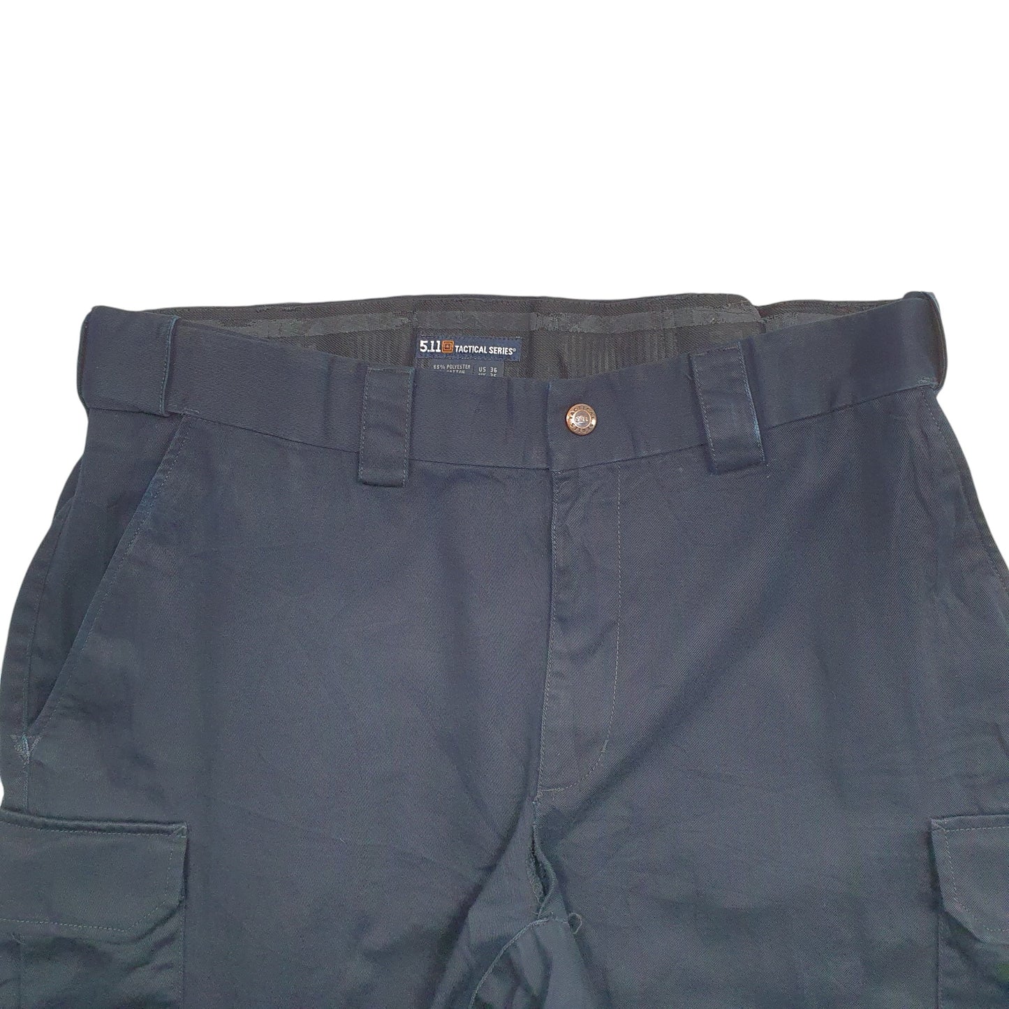 Mens Navy 5.11 Tactical Stretch Fit Waist Cargo Trousers