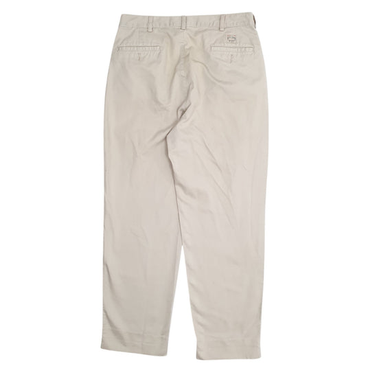 Mens Beige Polo Ralph Lauren Vintage 90s Pleated Chino Trousers