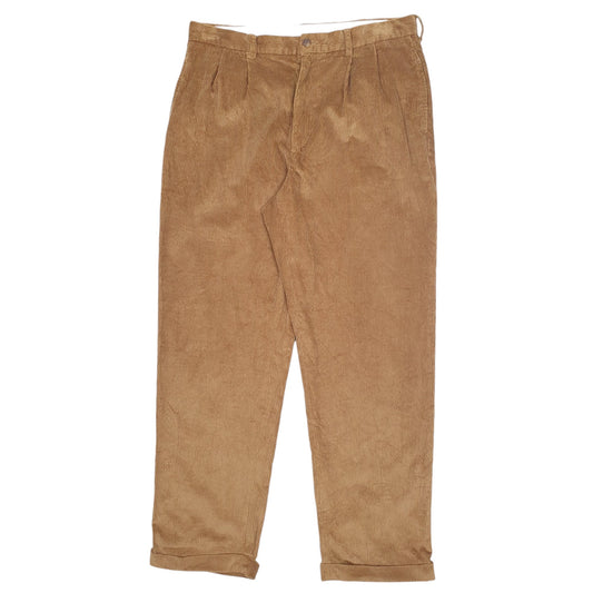 Mens Brown Brooks Brothers Pleated Corduroy Trousers