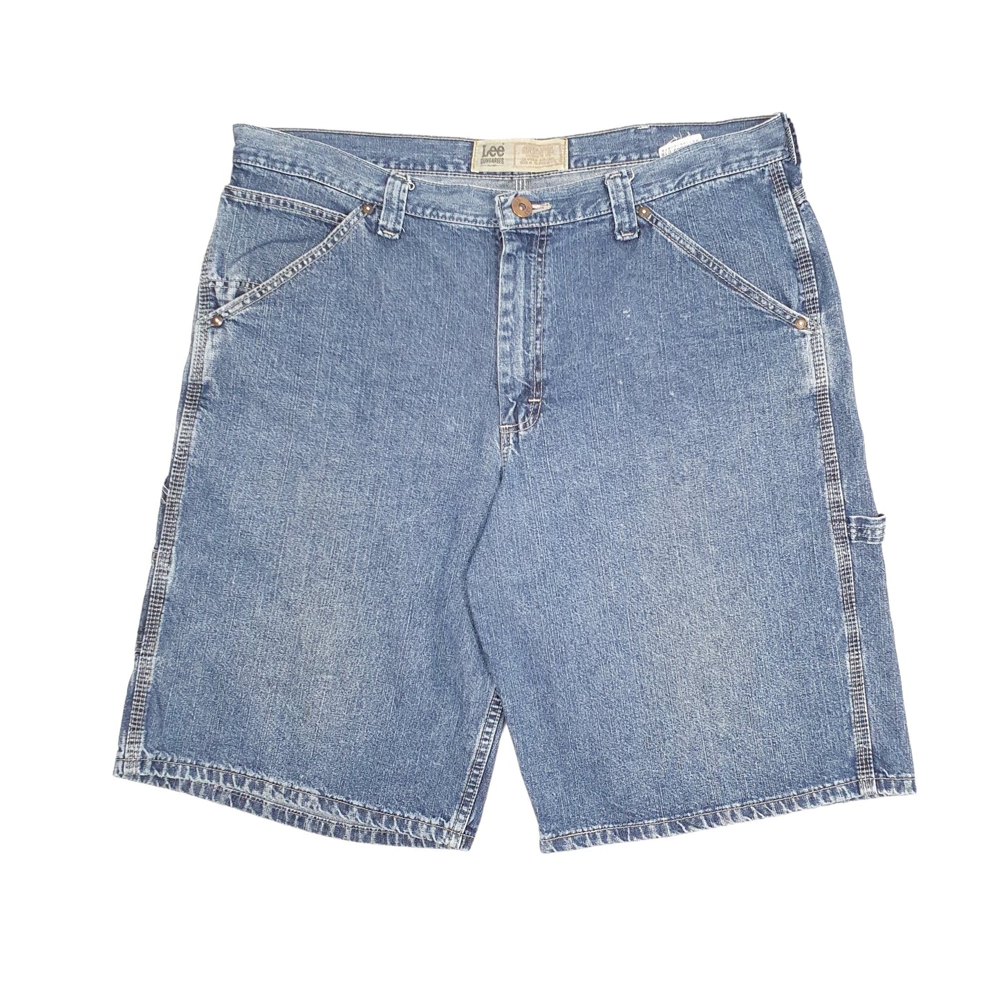 Mens Blue Lee Dungarees Jorts Denim Shorts