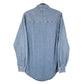 Mens Blue Wrangler Denim Jeans Riggs Workwear Chambray Long Sleeve Shirt