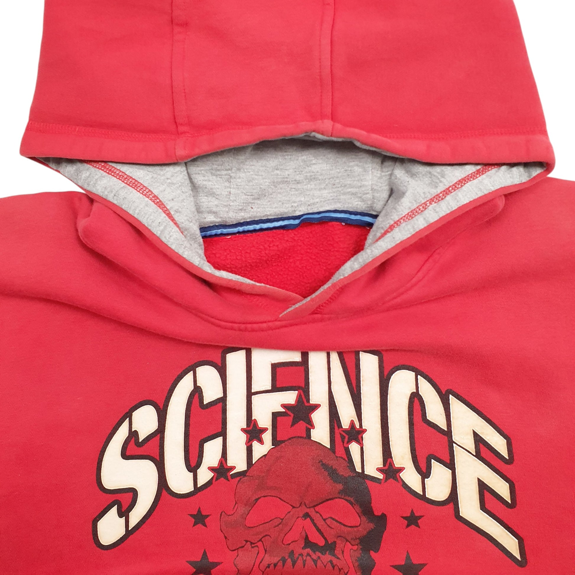 Mens Red Science Bronx Steez Spellout Hoodie Jumper