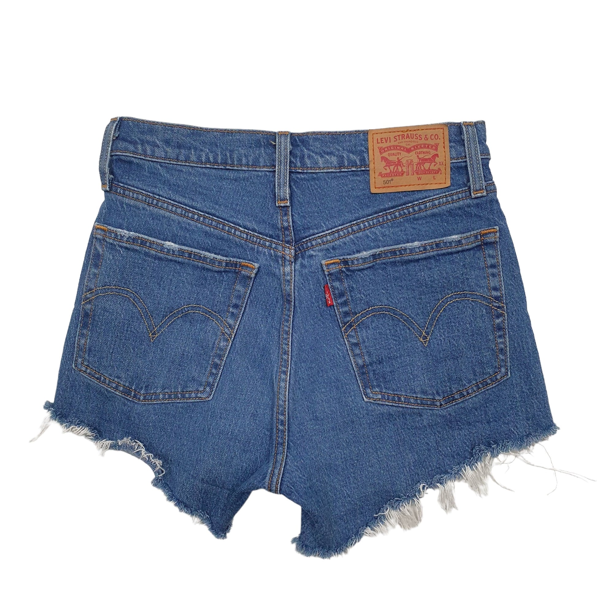 Womens Blue Levis 501 Jorts Denim Shorts