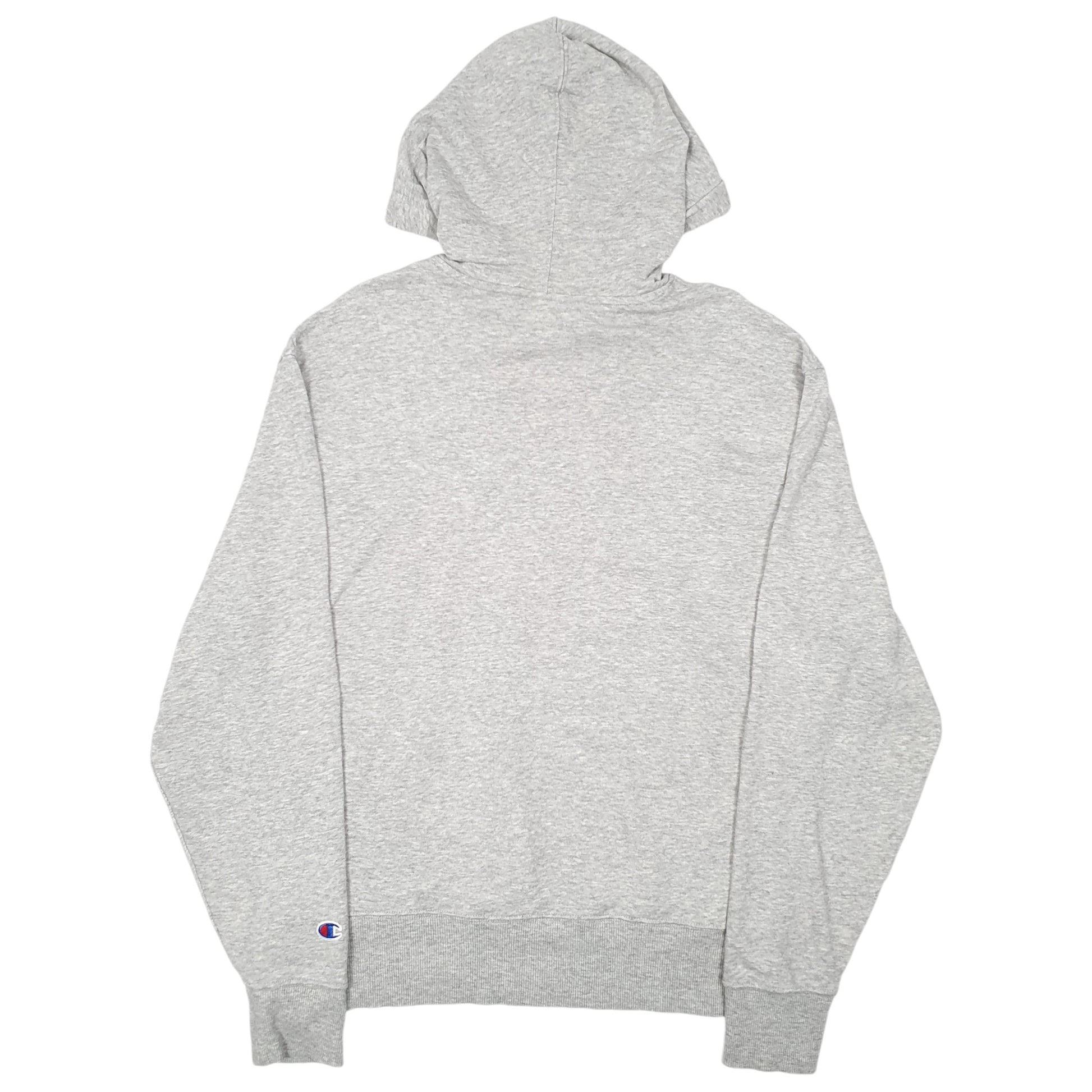 Mens Grey Champion Spellout Hoodie Jumper