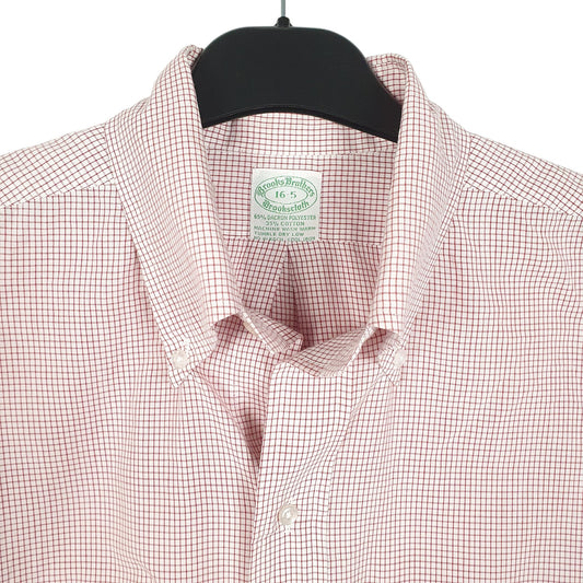 Mens Red Brooks Brothers Brookscloth Long Sleeve Shirt