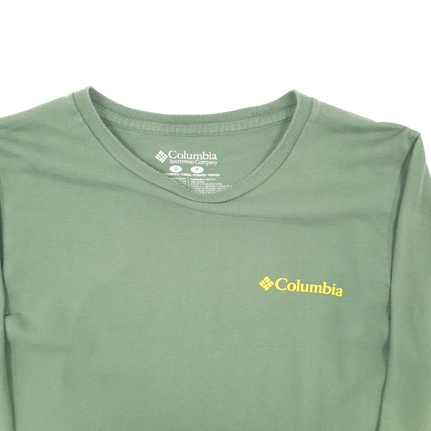 Mens Green Columbia Sportswear  Long Sleeve T Shirt
