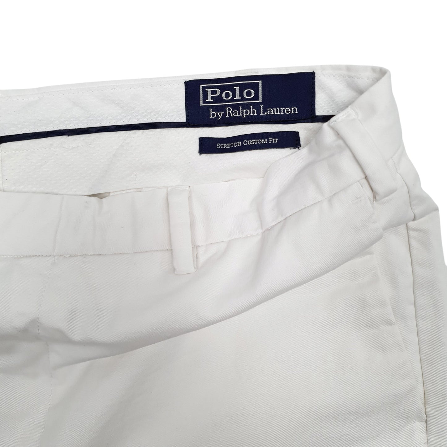 Mens White Polo Ralph Lauren Stretch Custom Fit Chino Trousers