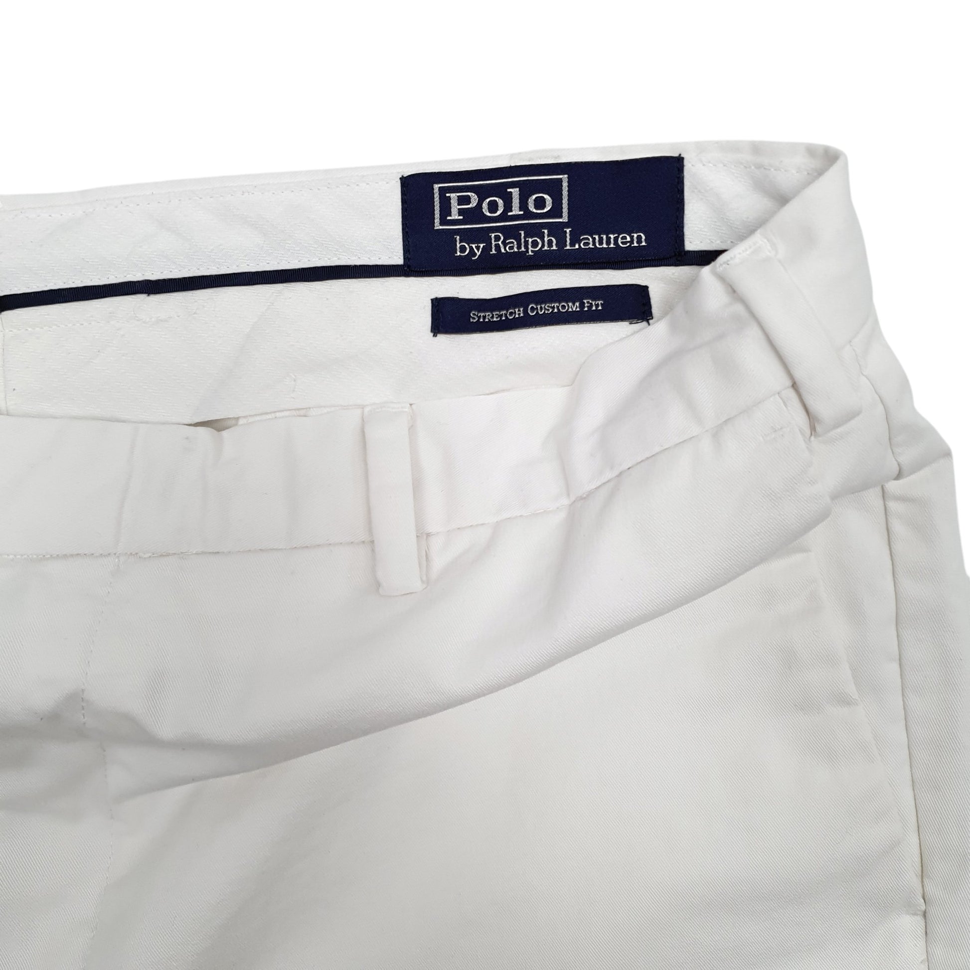Mens White Polo Ralph Lauren Stretch Custom Fit Chino Trousers