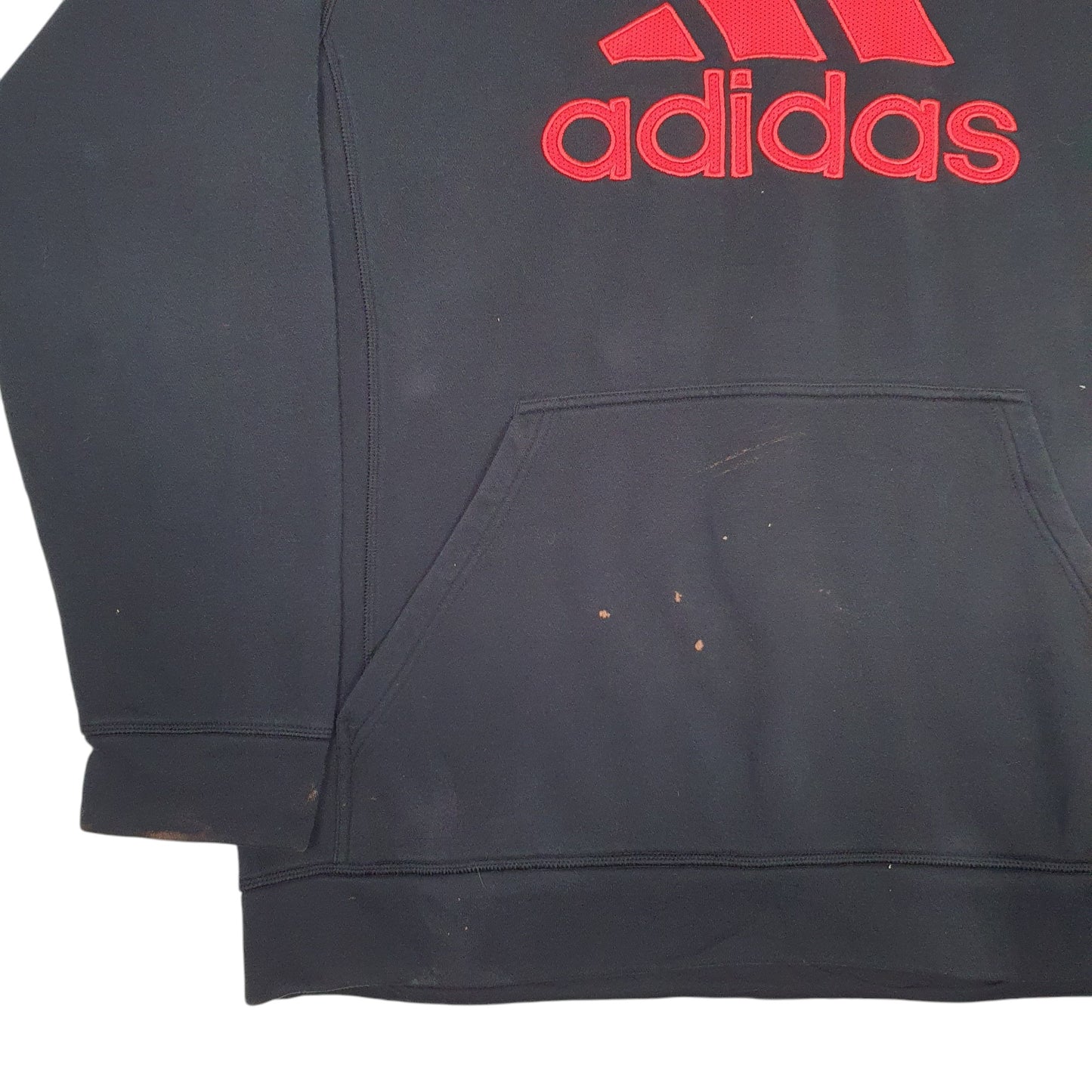Mens Black Adidas Spellout Hoodie Jumper