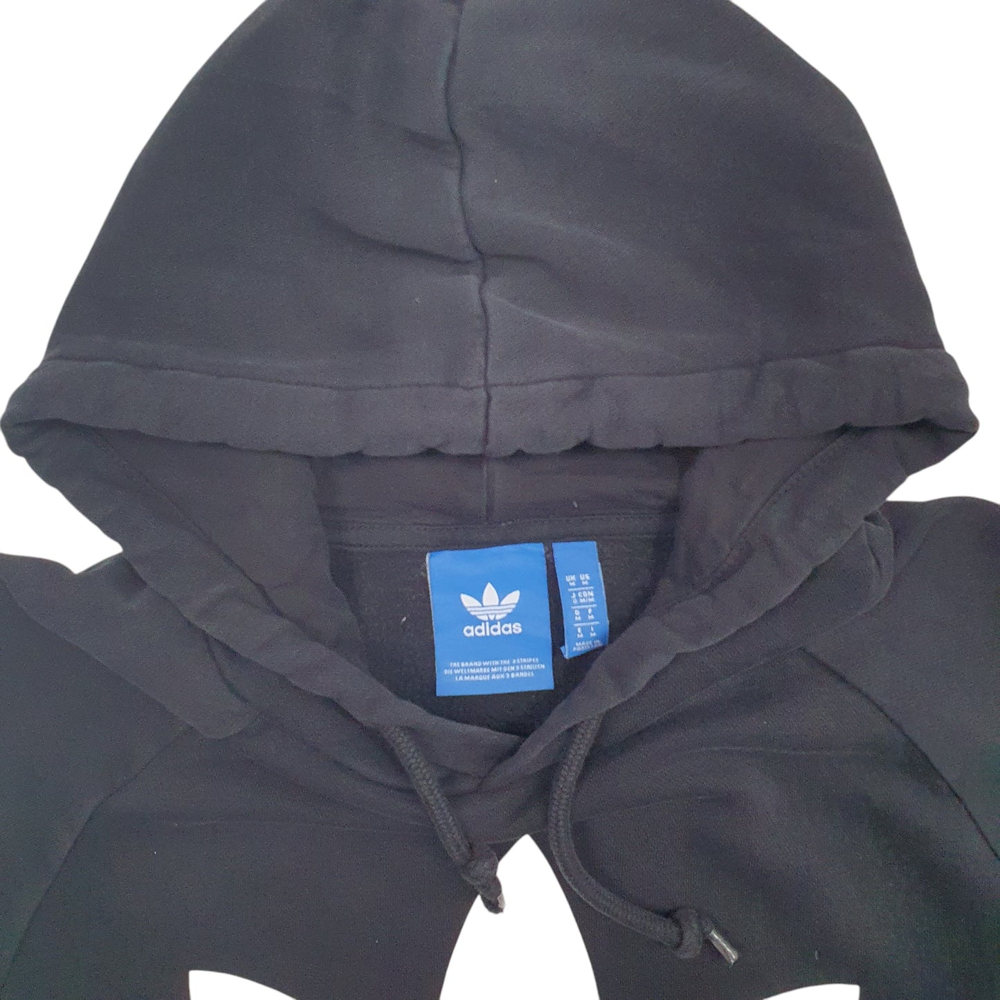 Mens Black Adidas Spellout Hoodie Jumper