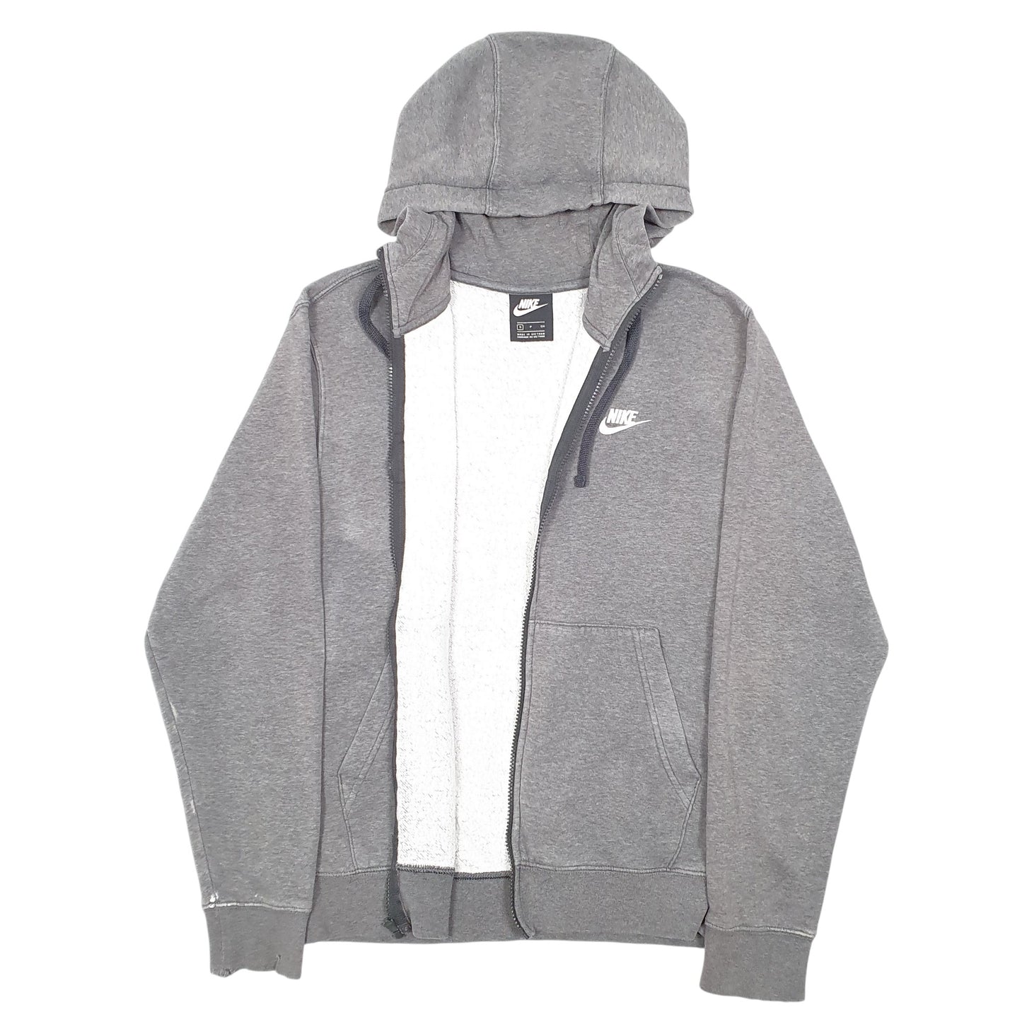 Mens Grey Nike Hoodie Full Zip Jumper