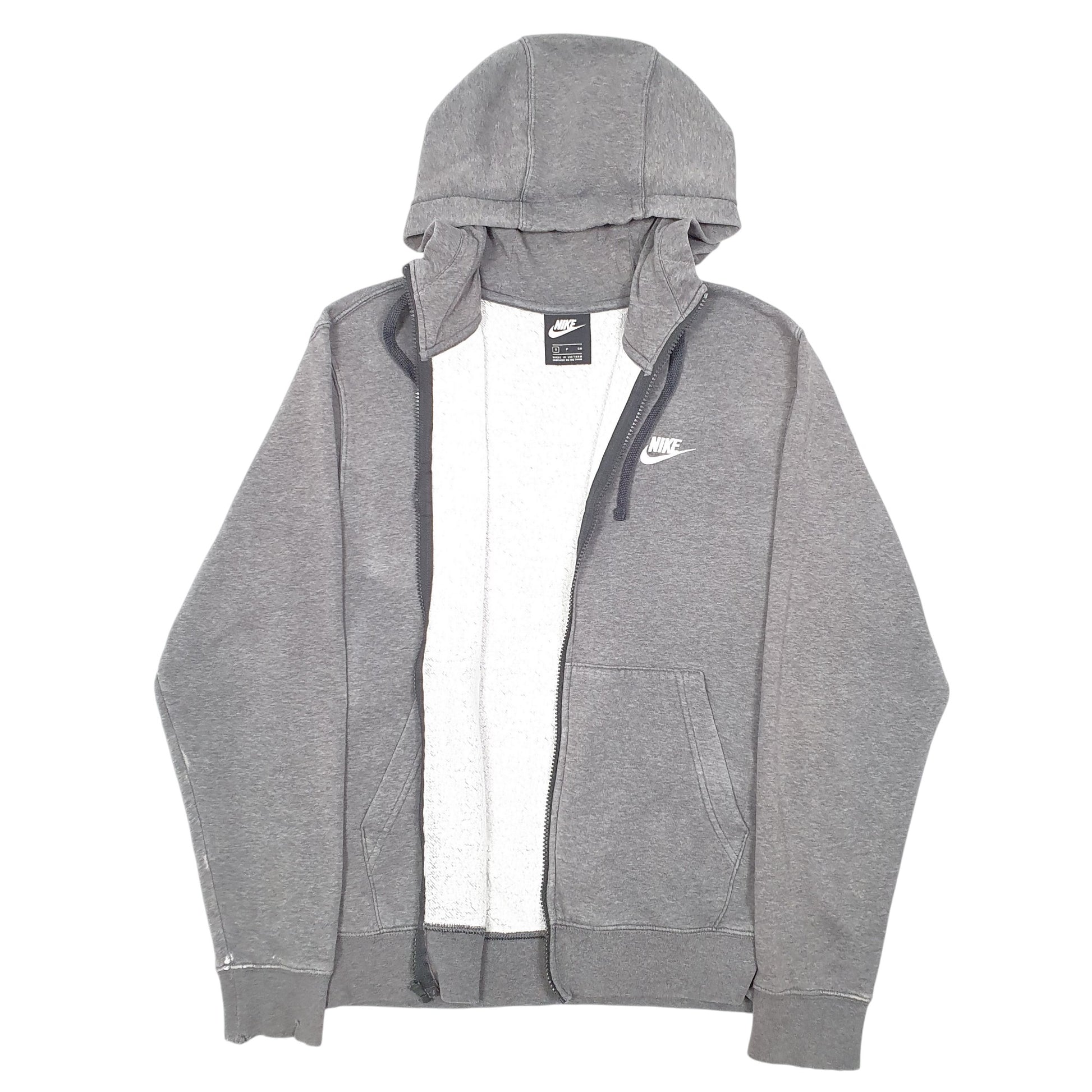 Mens Grey Nike Hoodie Full Zip Jumper