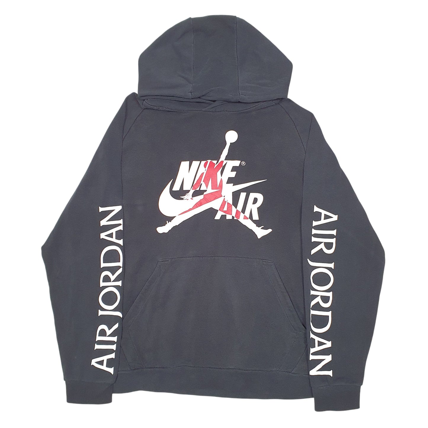 Mens Black Nike Air Jordan Sleeve Spellout Hoodie Jumper