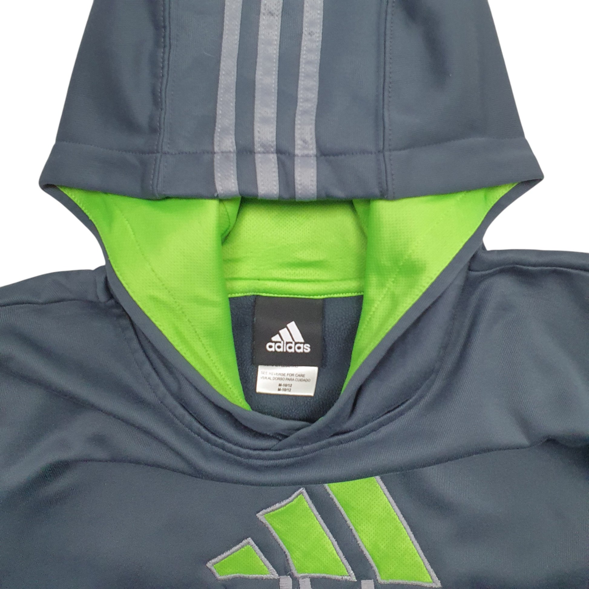 Mens Grey Adidas Spellout Hoodie Jumper
