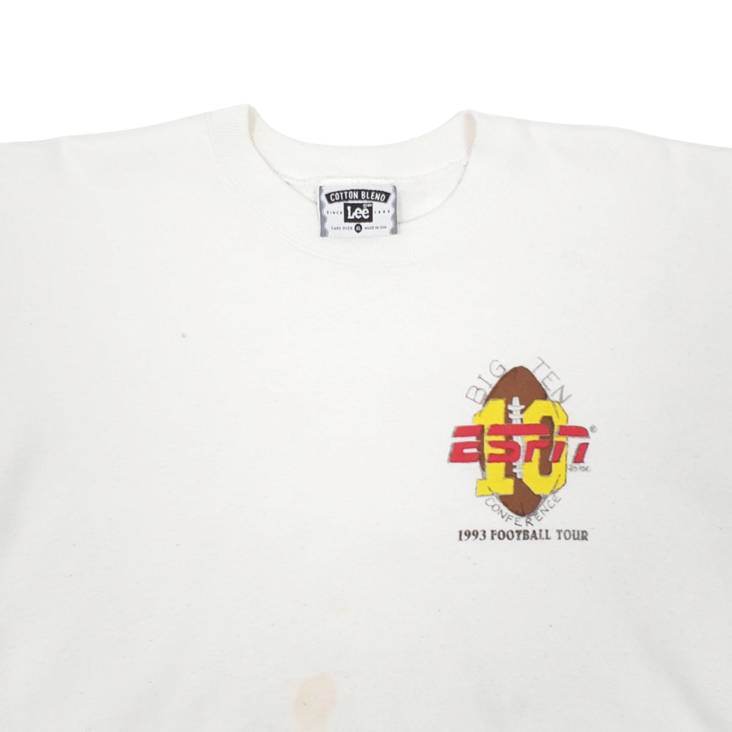 Mens White Lee Vintage 90s Made In USA Full Zip Jumper