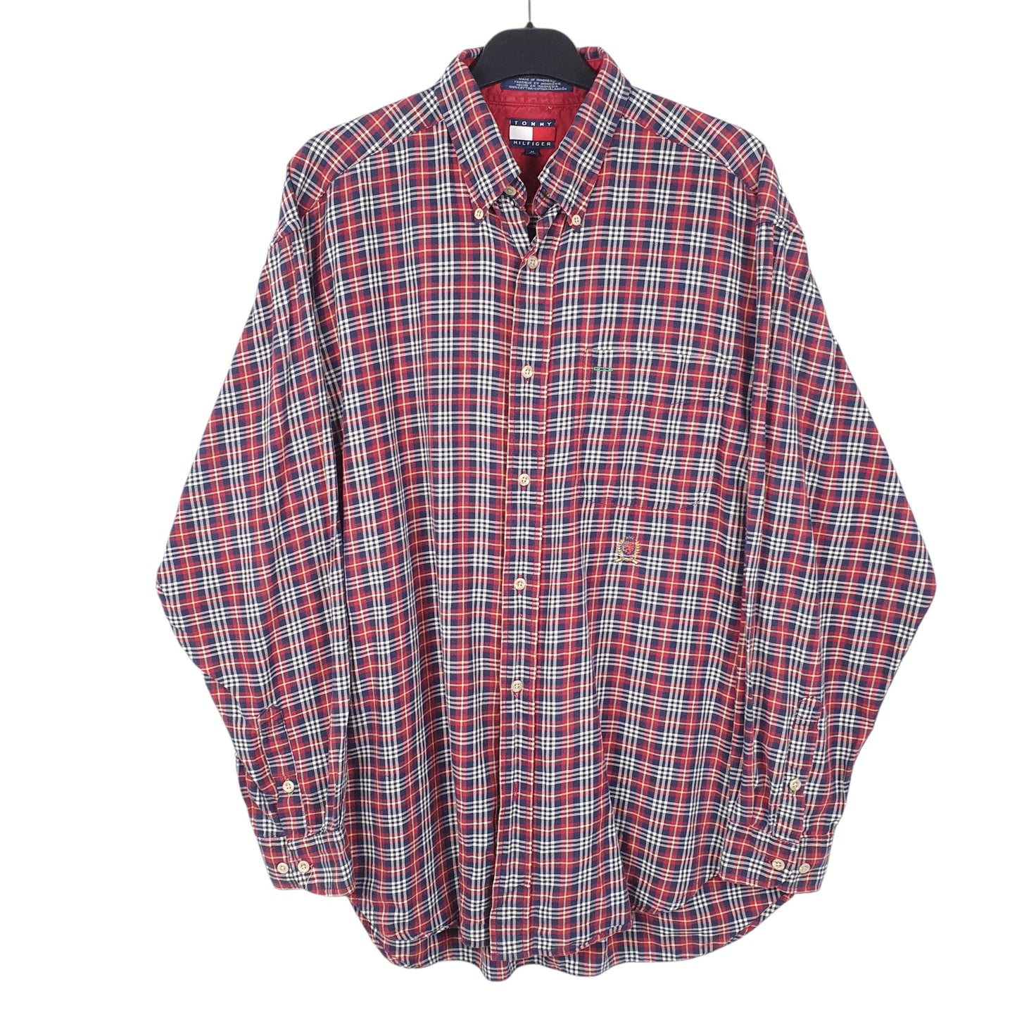Mens Red Tommy Hilfiger Vintage Crest Long Sleeve Shirt