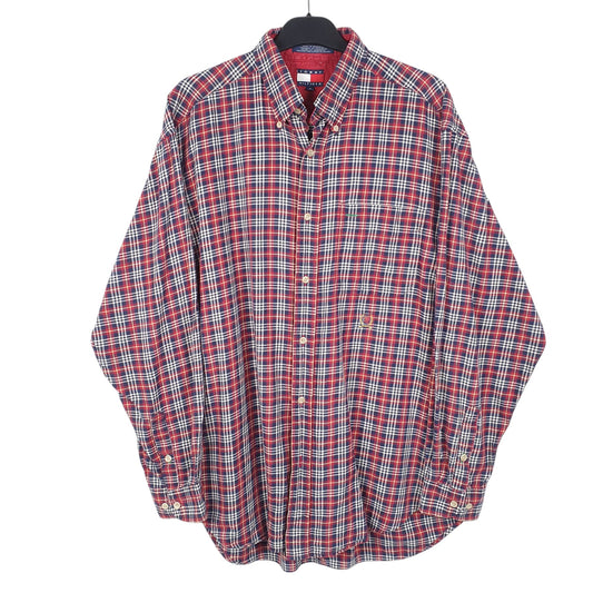 Mens Red Tommy Hilfiger Vintage Crest Long Sleeve Shirt