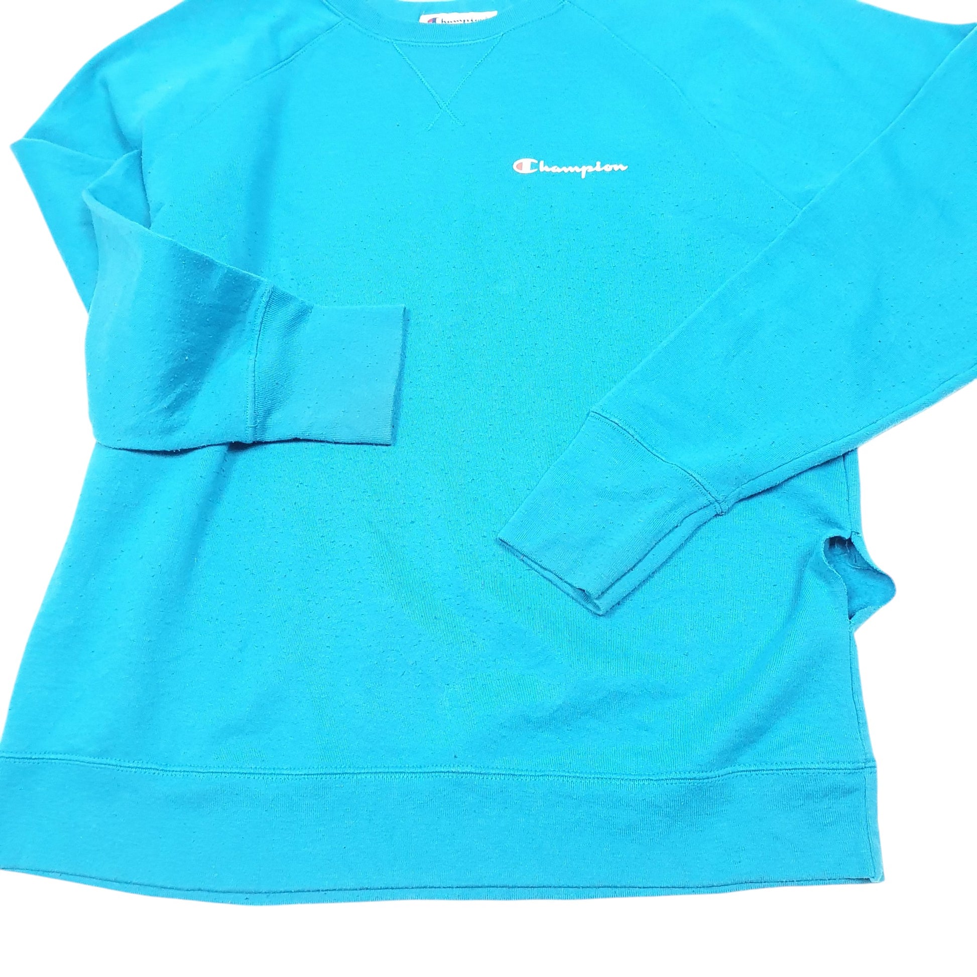 Womens Blue Champion Raglan Crewneck Jumper