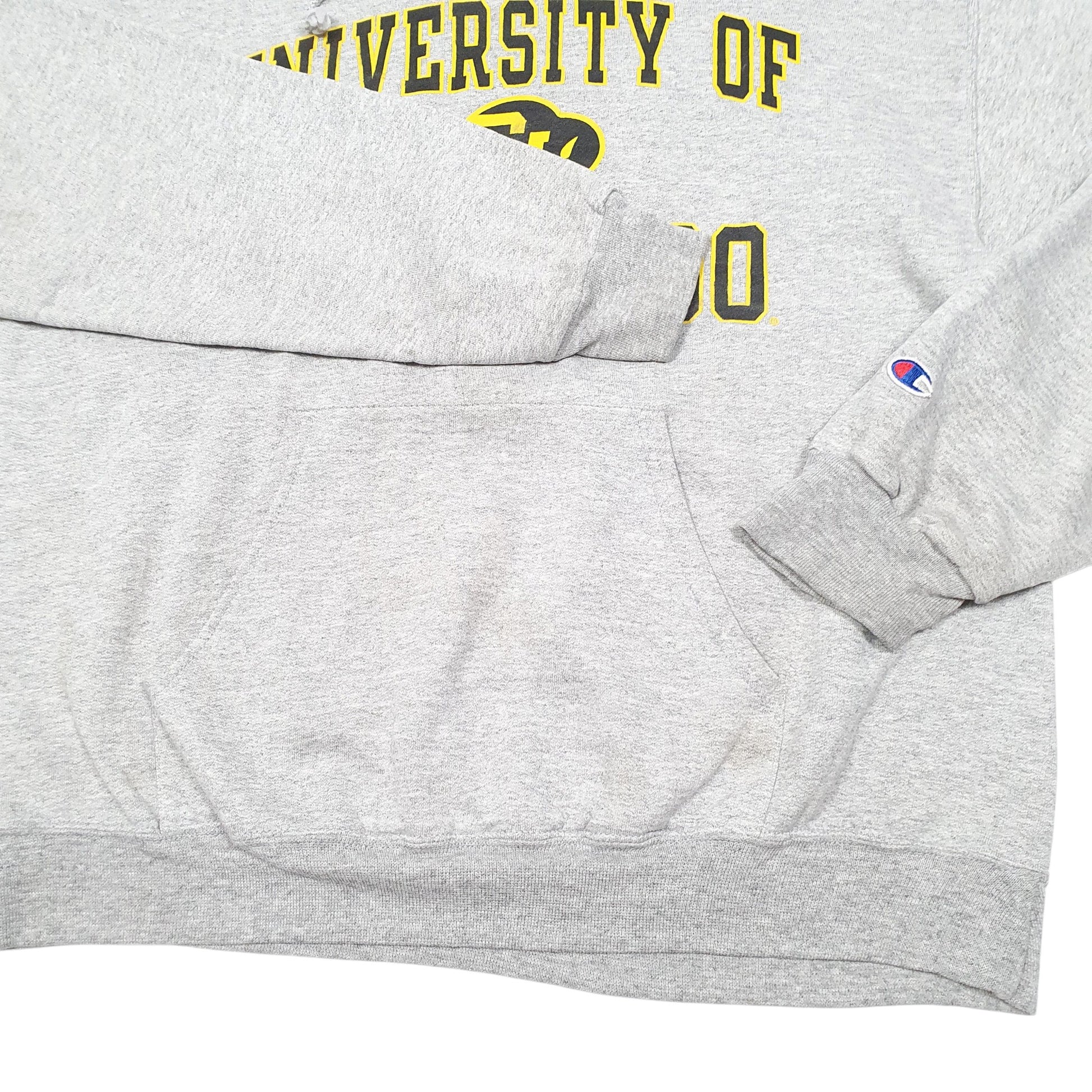 Mens Grey Champion University of Colorado USA Spellout Hoodie Jumper