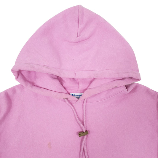 Womens Pink Champion Croptop Reverse Weave Hoodie Jumper