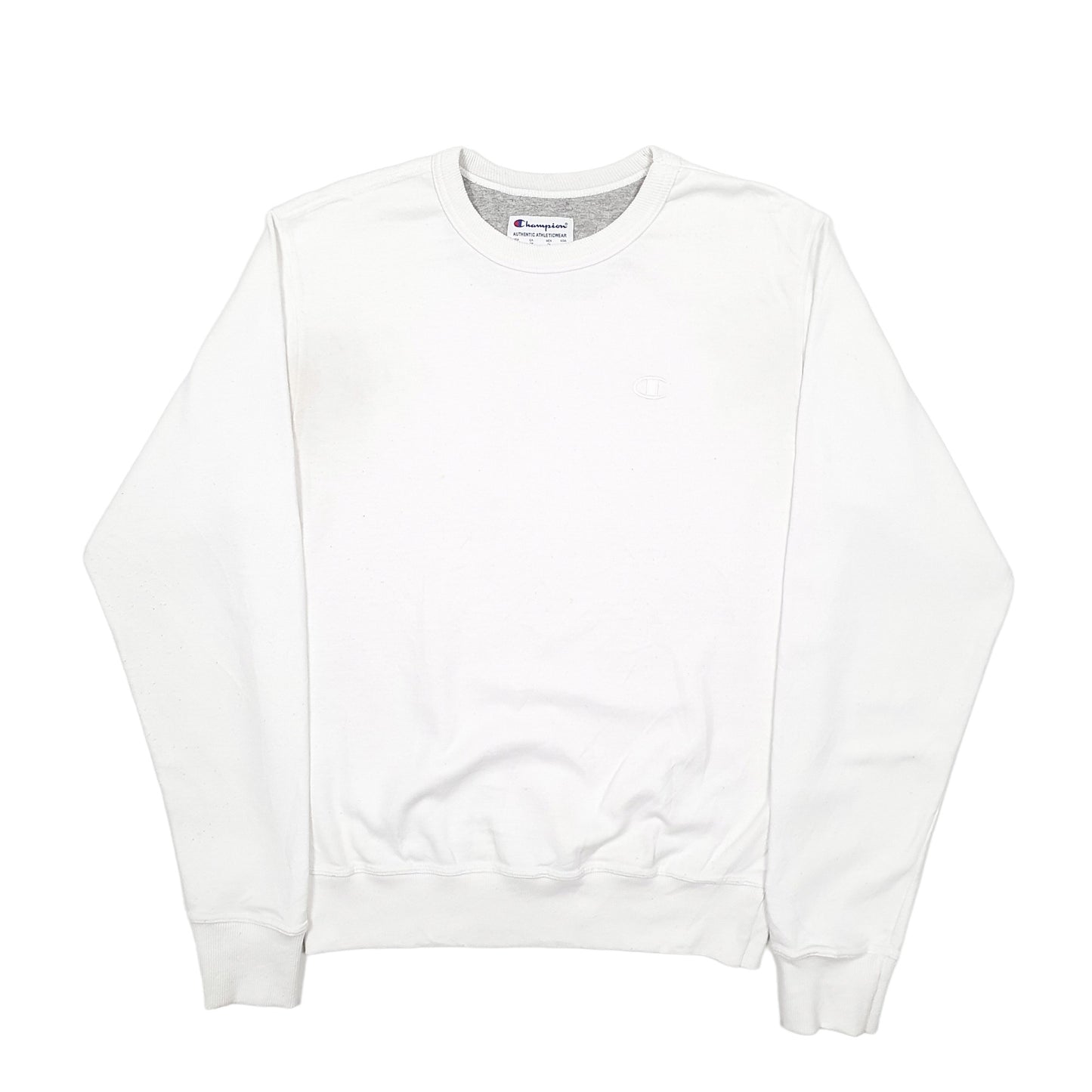 Mens White Champion  Crewneck Jumper