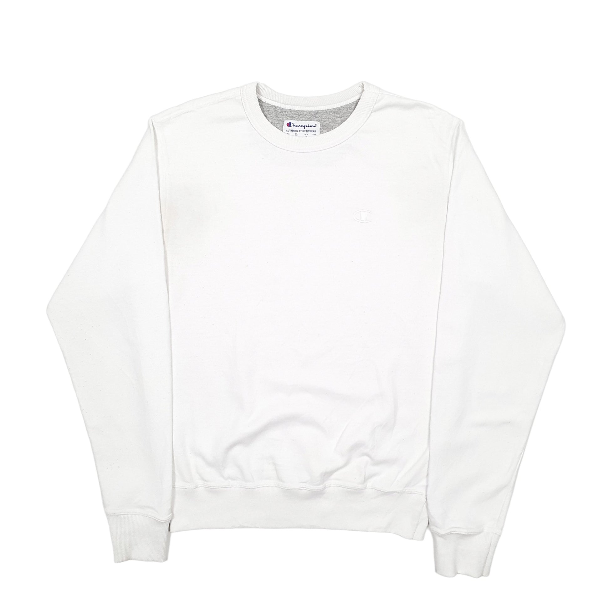 Mens White Champion  Crewneck Jumper