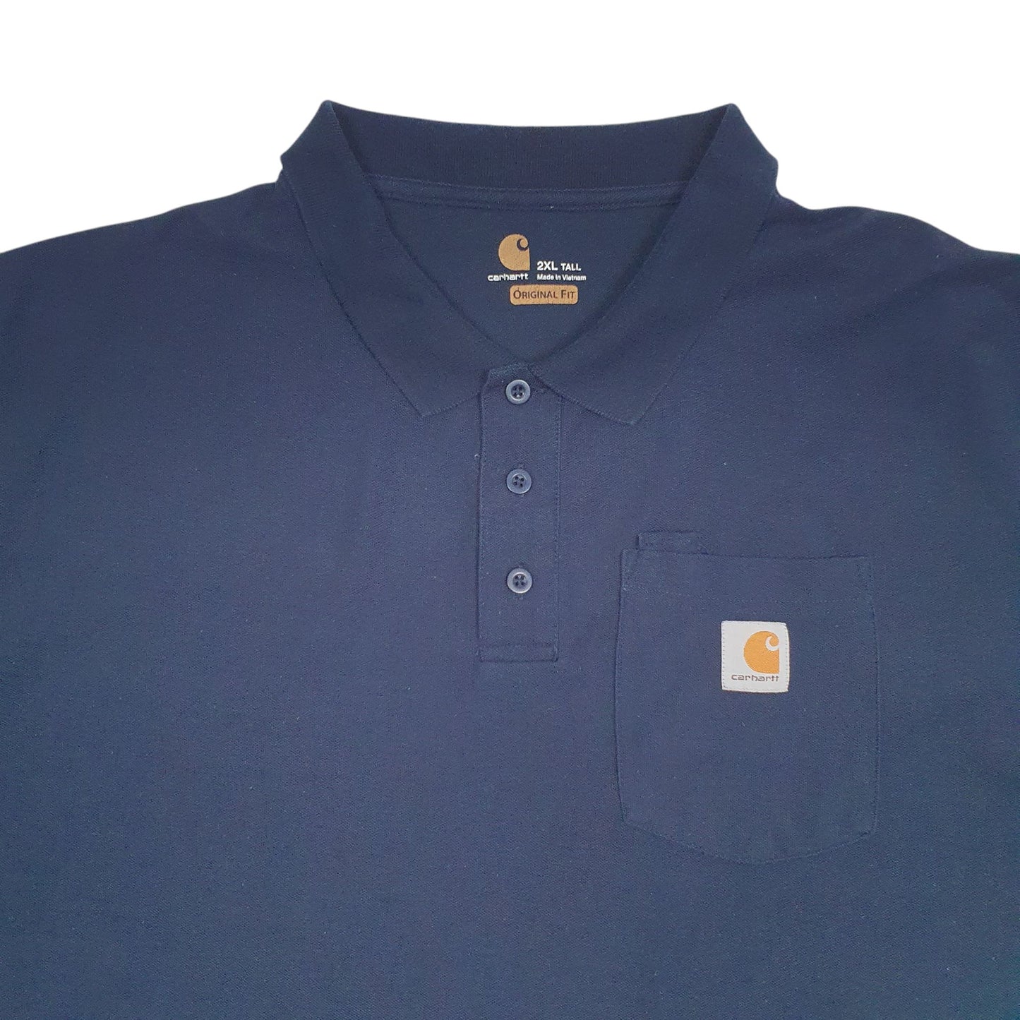 Mens Navy Carhartt Original Fit Short Sleeve Polo Shirt