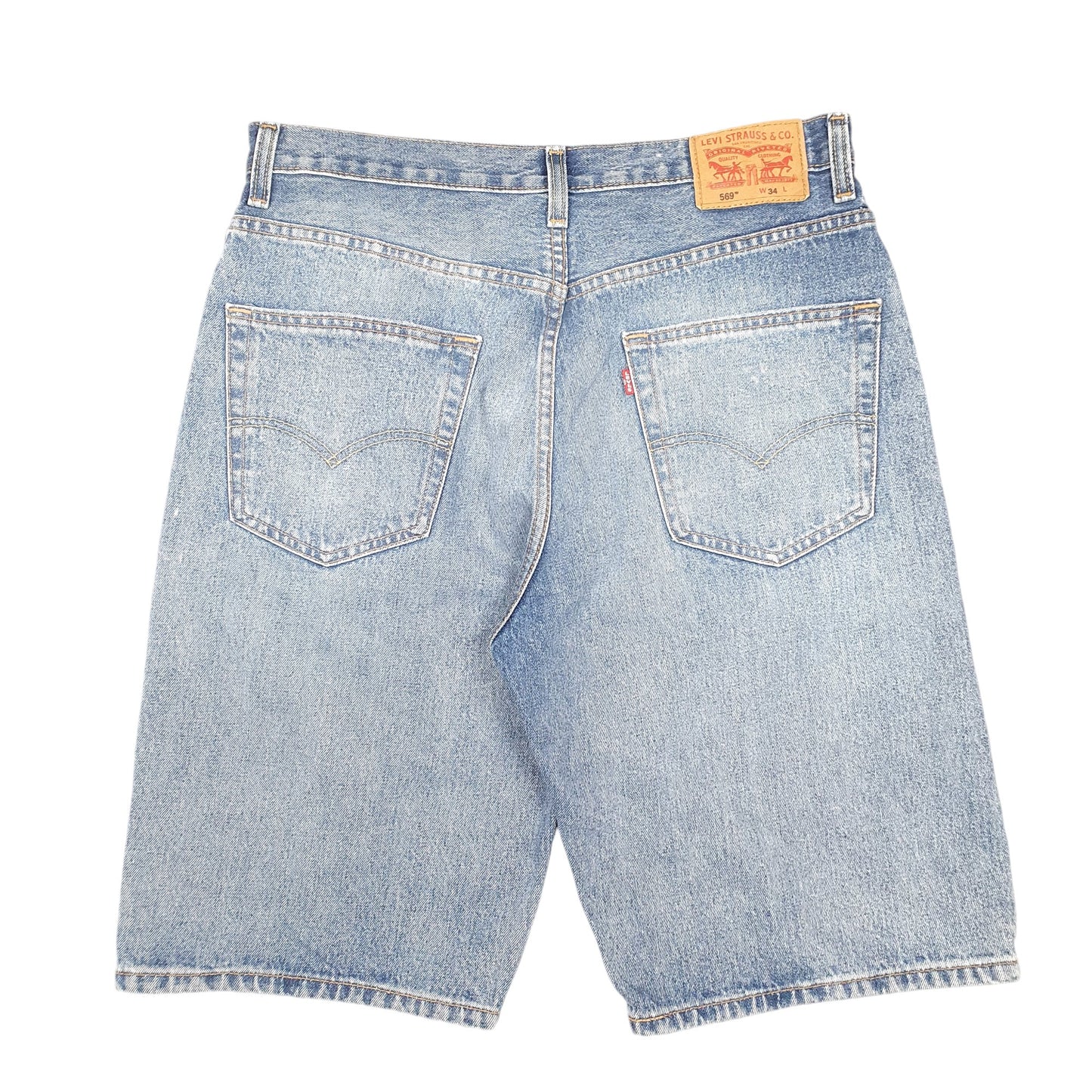 Mens Blue Levis Denim Jeans Jorts Loose Baggy Denim Shorts